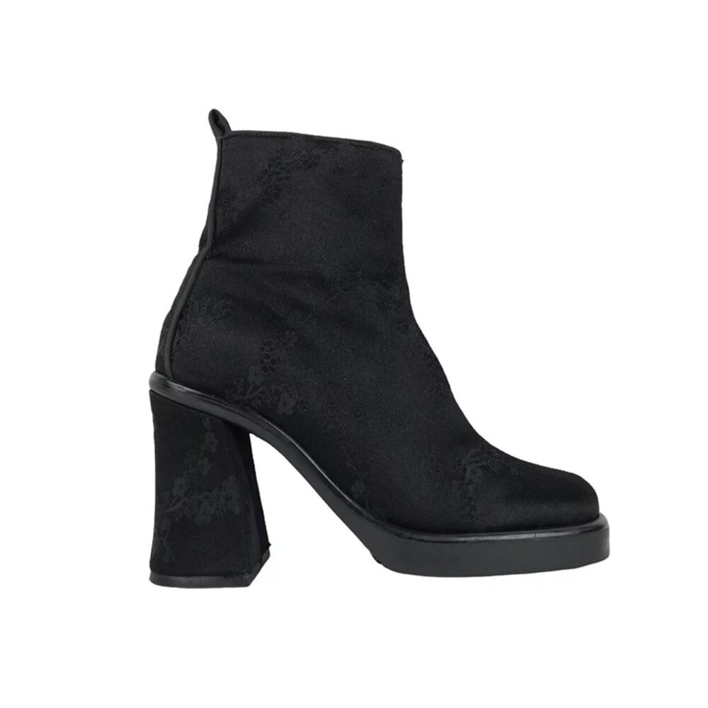Berne Mev Womens Black Zipper Block Heel Ankle Platform Boots Size EUR 36